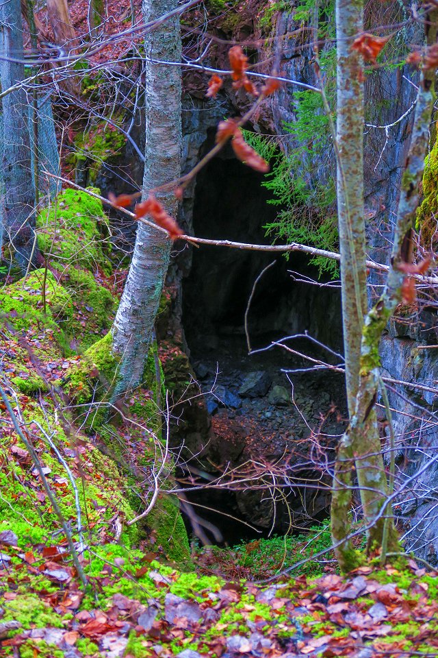 Blå Grottan Klackberg Norberg - november 2017 ingang till gruvan