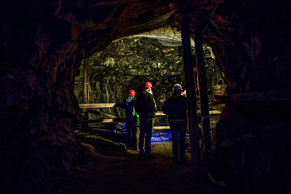 Storbergets gruva Hofors - juli 2017 langst in i gruvan