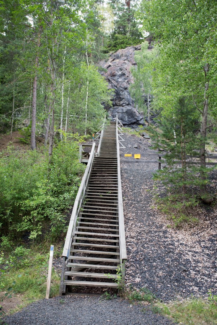 Tabergs gruva Småland - augusti 2018 lang trappa