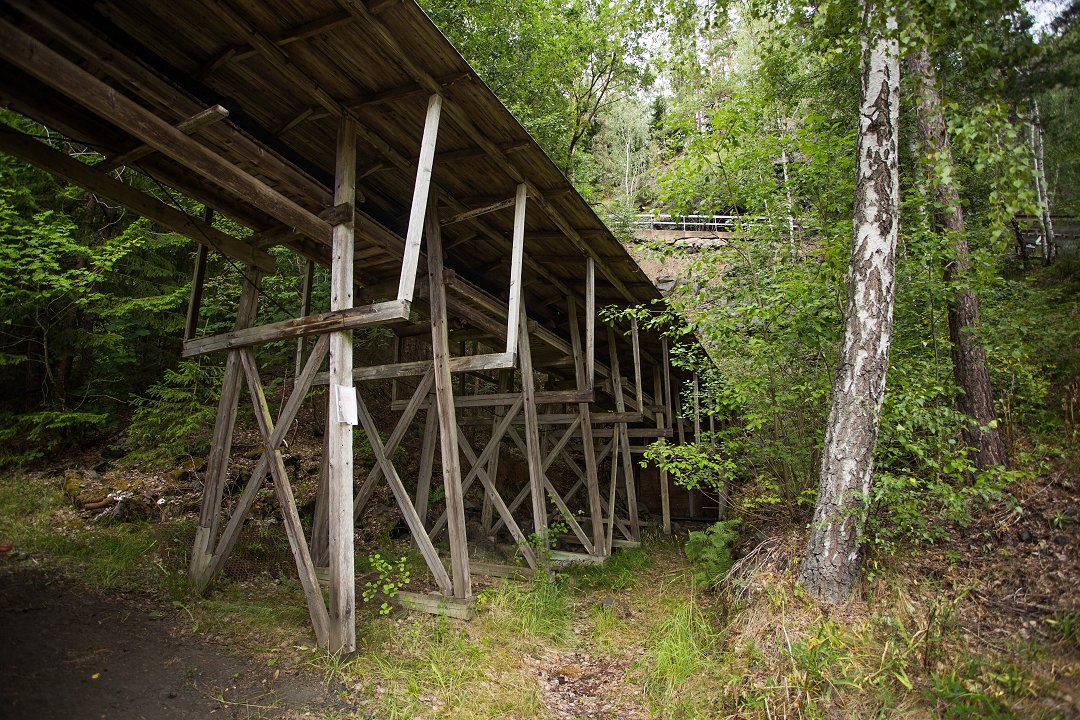 Tabergs gruva Småland - augusti 2018 wooden structure
