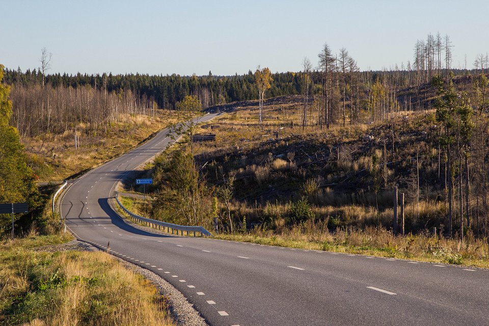Hälleskogsbrännan - oktober 2016 the road like a snake