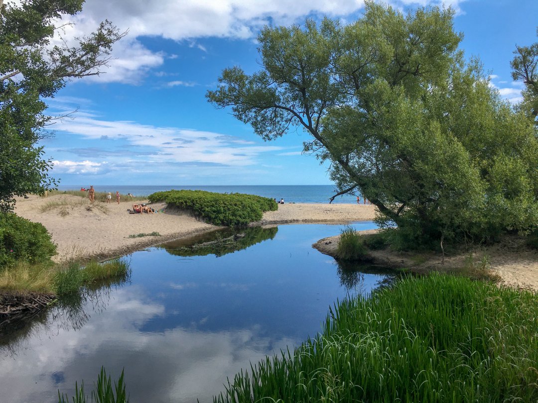 Haväng, Skåne - augusti 2021 flod hav