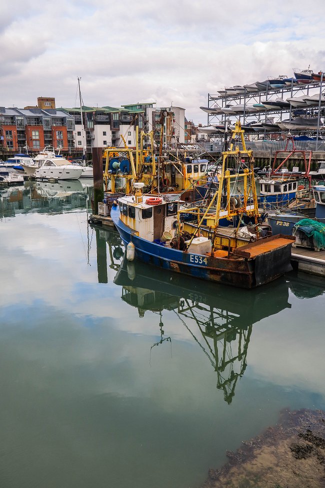 Portsmouth England - april 2018 fishing boat