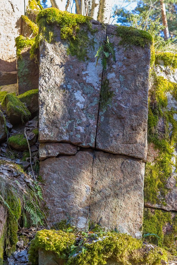 Törnskogens naturreservat - mars 2017 fyrkantiga stenar