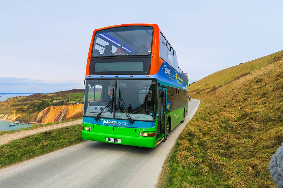 The Needles Isle of Wight - april 2018 bussen