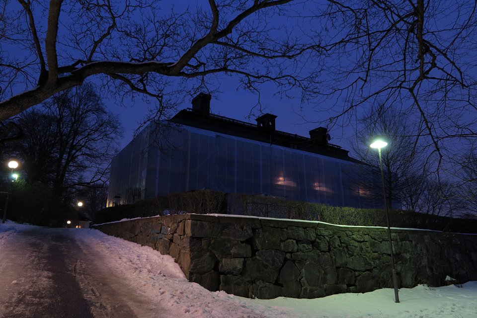 Åkeshovs slott - mars 2018 stenmur