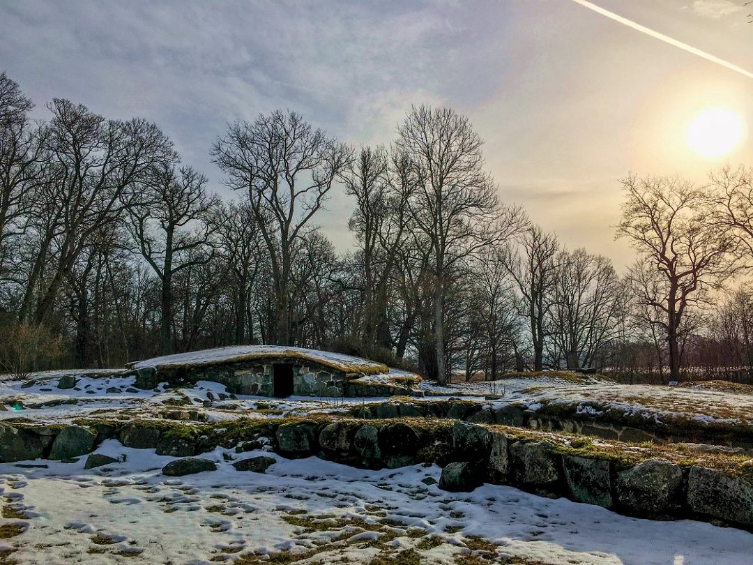 Svartsjö slottsruin, Ekerö - februari 2021 ruinen under solen
