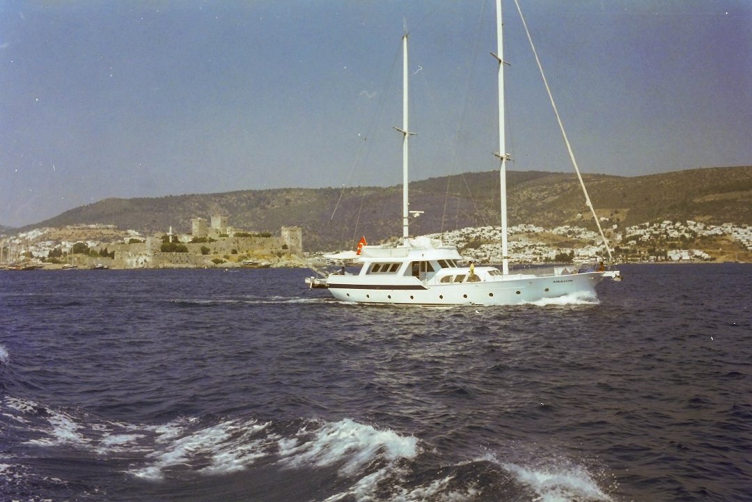 Bodrum, Turkiet - juli 1999 segelbat