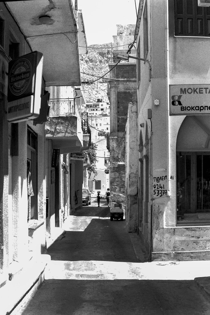 Kalymnos, Grekland - juli 1999 skuggor