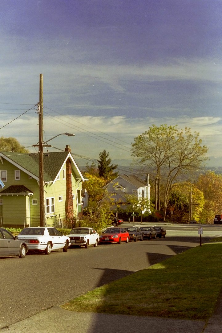 Seattle, USA - november 2000 en lugn gata