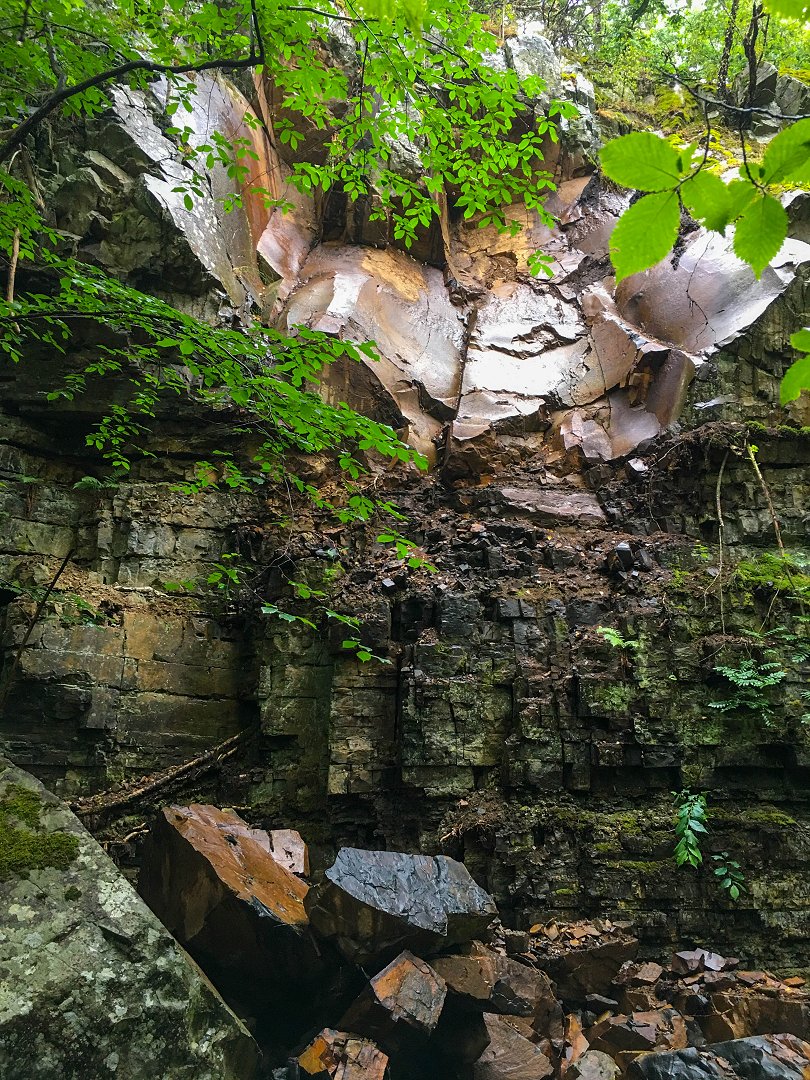 Nygårdsparks Naturreservat, grottor - juli 2021 rock wound
