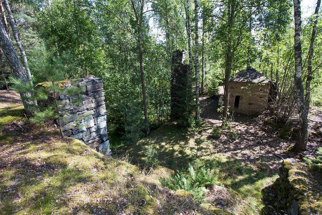 Ädelfors gruva Småland - juli 2018 gruvhus