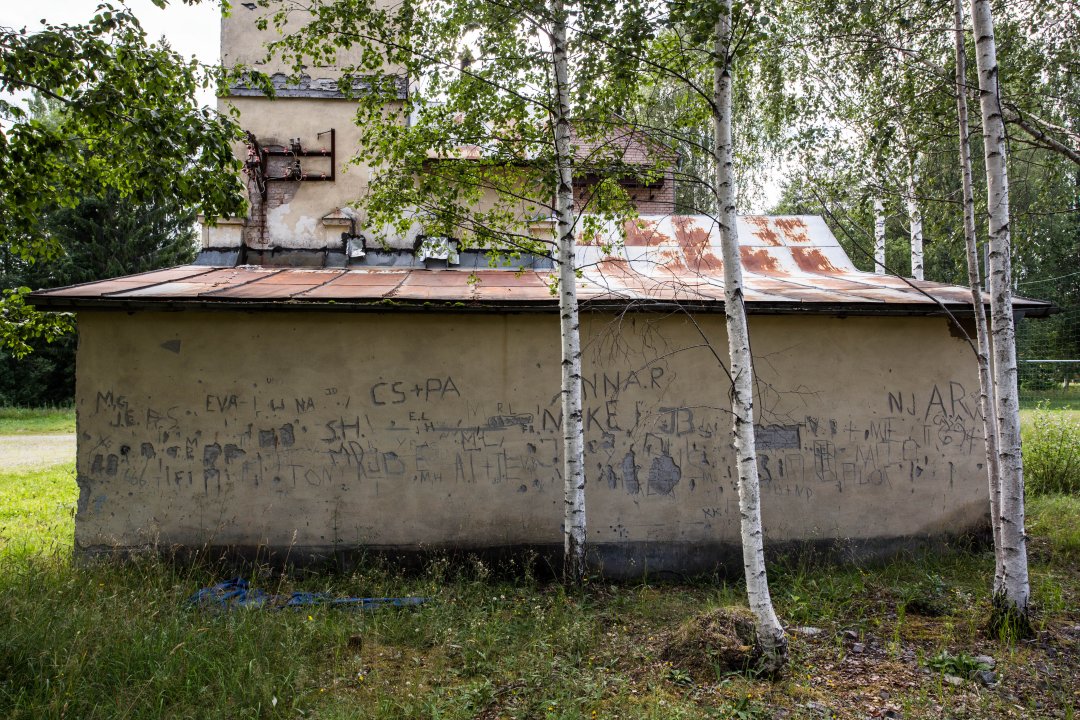 Blötbergets gruva - juli 2018 ristad graffiti