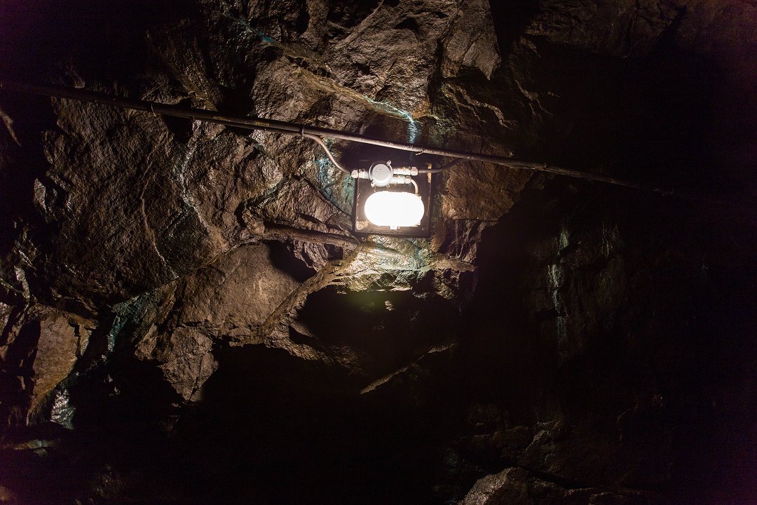 Kleva gruva Småland - juli 2018 gruvlampa