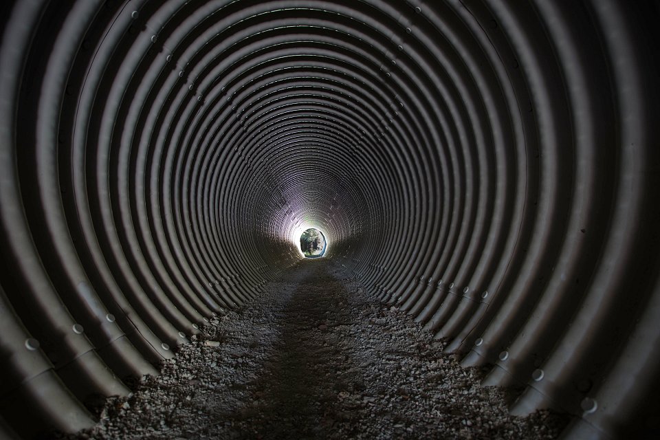 Lekombergs gruva - oktober 2016 tunnel under vagen