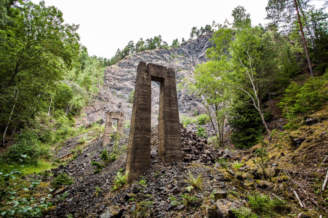Tabergs gruva Småland - augusti 2018 rester av gruvdrift