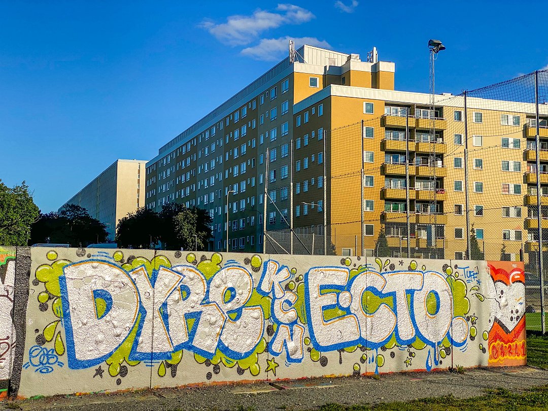 Tensta Lagliga Graffitivägg - augusti 2022 dyre ekto